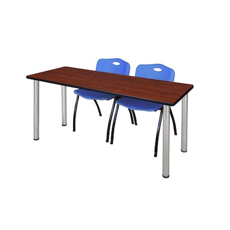 Kee Rectangle Tables > Training Tables > Kee Table & Chair Sets, 66 W, 24 L, 29 H, Cherry MT6624CHBPCM47BE